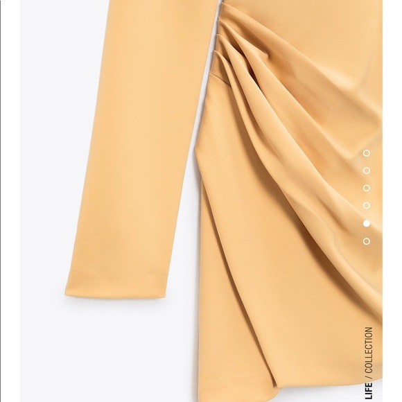 Zara butter yellow draped dress with jewel strap - Picture 2 of 5